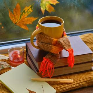 Autumn book cozy wallpaper