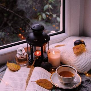 Autumn book cozy wallpaper