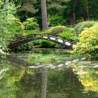Japanese garden bridge wallpaper