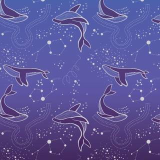 Purple whale wallpaper