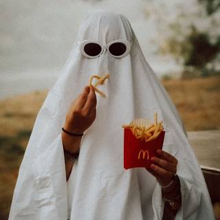 Aesthetic Halloween ghost wallpaper