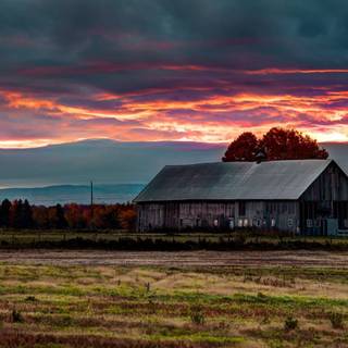 Autumn farmland wallpaper