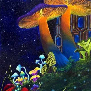 Mushroom anime wallpaper