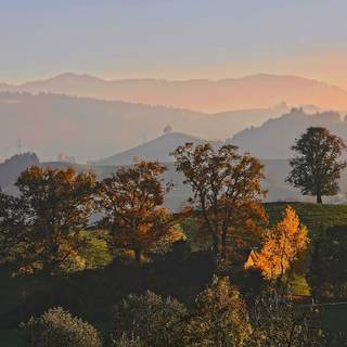 Autumn sunset mountains wallpaper