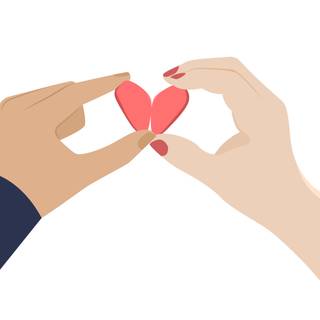 Hand heart half and half wallpaper