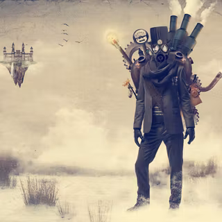 Apocalyptic Steampunk City wallpaper