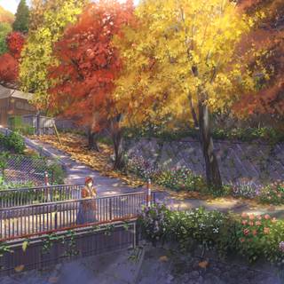 Autumn anime PC wallpaper