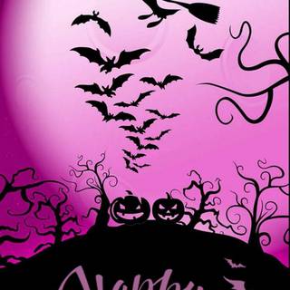 HD pink Halloween wallpaper