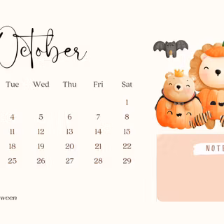 October 2022 calendar wallpaper