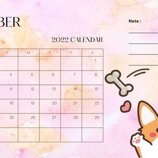 October 2022 calendar wallpaper