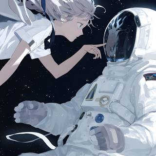 Anime girl astronaut wallpaper