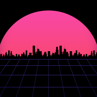 Pixel HD retro wave wallpaper
