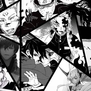 Rengoku black and white wallpaper