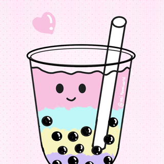 Panda drinking boba wallpaper