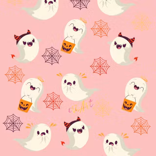 Pink and grey Halloween wallpaper