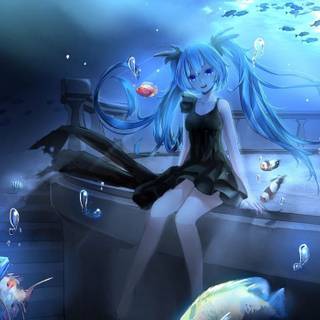 Fish anime girl wallpaper