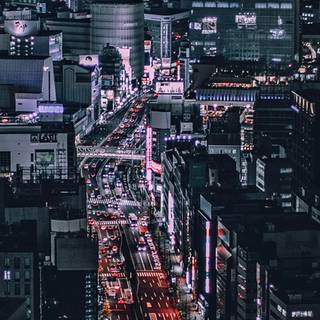 Anime city iPhone wallpaper