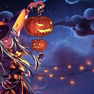 Halloween anime fan art wallpaper