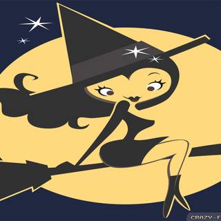 Cute witchy Halloween wallpaper