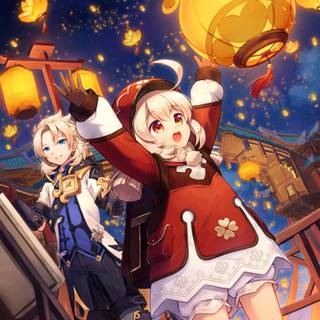 Klee and Albedo wallpaper