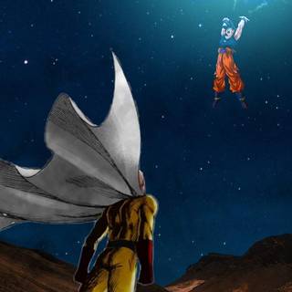One Punch Man vs Goku wallpaper