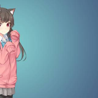 Kawaii kitty girl wallpaper
