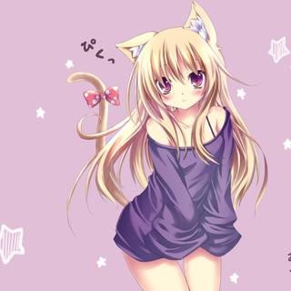 Kawaii kitty girl wallpaper