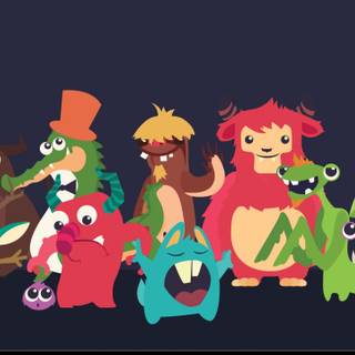 Monster cute Halloween wallpaper