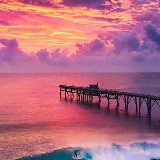 Sea surfing iPhone wallpaper