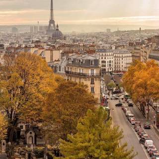 Paris autumn street wallpaper