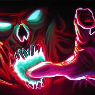 Halloween neon desktop wallpaper