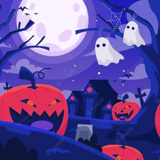 Aesthetic desktop Halloween wallpaper