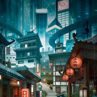 Anime urban wallpaper