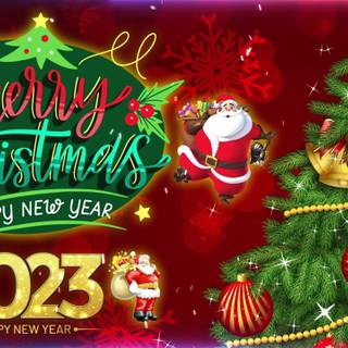 Merry Christmas and a Happy New Year 2023 wallpaper