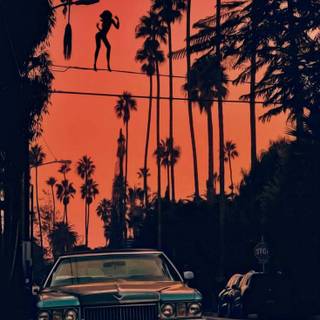 Aesthetic PS4 retro highway wallpaper