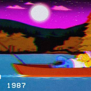 The Simpsons trippy aesthetic wallpaper