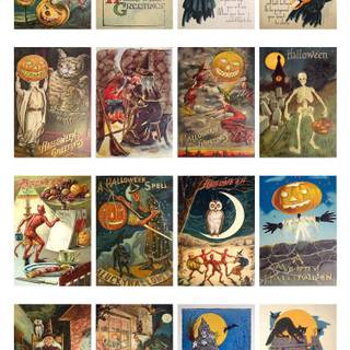 Vintage comic Halloween wallpaper