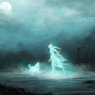 Halloween fantasy ghosts wallpaper