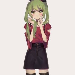 Green anime women wallpaper