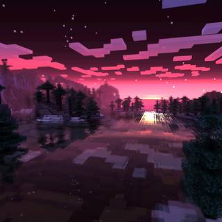 Minecraft pink wallpaper