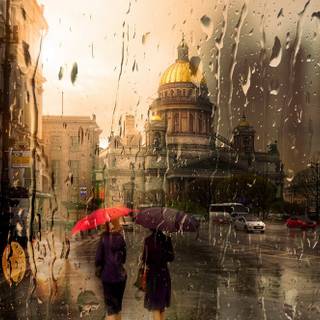 Red umbrella wallpaper