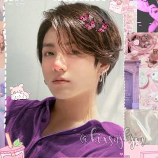 Jungkook BTS pink aesthetic wallpaper