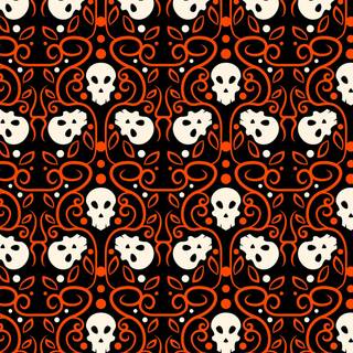 Cute skulls Halloween wallpaper