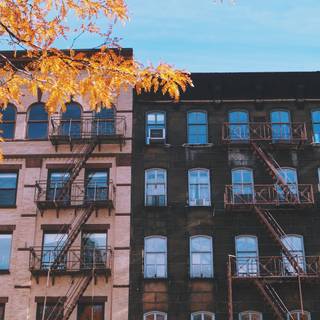 Autumn town 4k wallpaper