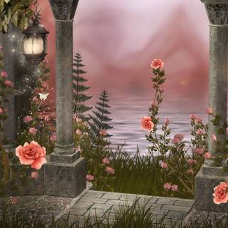 Dark garden wallpaper