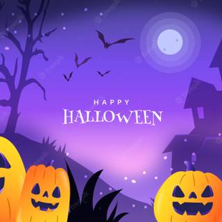 Pink Happy Halloween desktop wallpaper