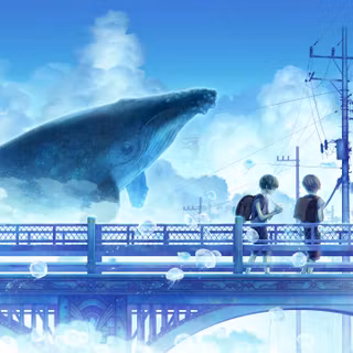 Anime whale wallpaper