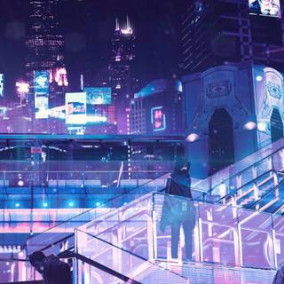 Cyberpunk pixel iPhone 12 wallpaper