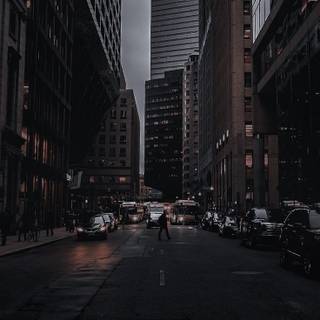 Aesthetic city street black wallpaper