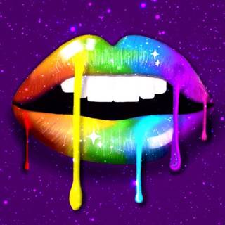 Rainbow lips wallpaper